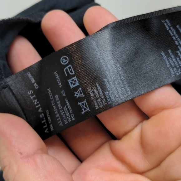 ALL Saints 100% Silk Black Mini Dress XS - Picture 12 of 14